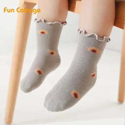 5 Paare/los Bär Cartoon Kinder Socken für Kinder Jungen Mädchen Socken Baby Polka DOT Colorblock Kinder Baumwolle Socken