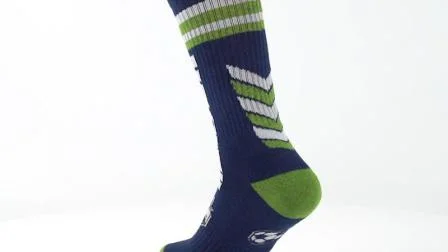 Modische, preiswerte farbige Jacquard-Socken, Sport-Sport-Socken mit mittlerer Wade und geripptem Rundhalsausschnitt